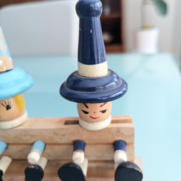 Vintage 1950s Wooden Wine Opener & Bottle Opener Bar Tools Wood Dolls in Stocks - Picture 5 of 10